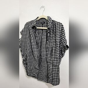MADEWELL Short Sleeve Gingham Button Front Shirt
